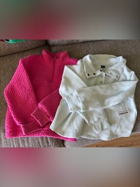Toddler size 5 three quarter zip and button pullover sweatshirts